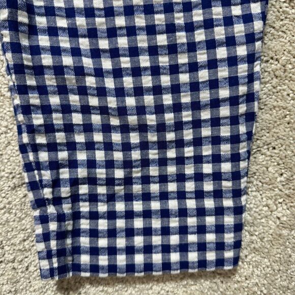 Banana Republic Pants NWT Women's 0P Blue White Gingham Tie Waist Crop Straight - Picture 4 of 15